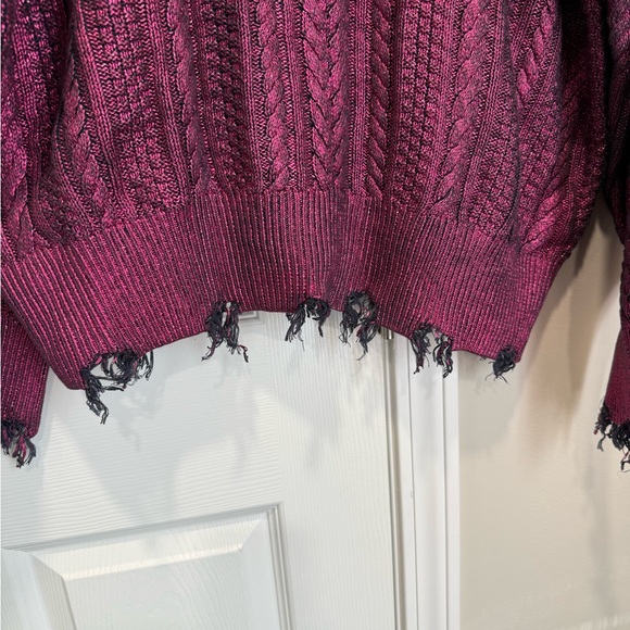 DAWEI SUN limited edition Elodie Metallic Coated Sweater in Cotton Knit XL - Picture 13 of 16